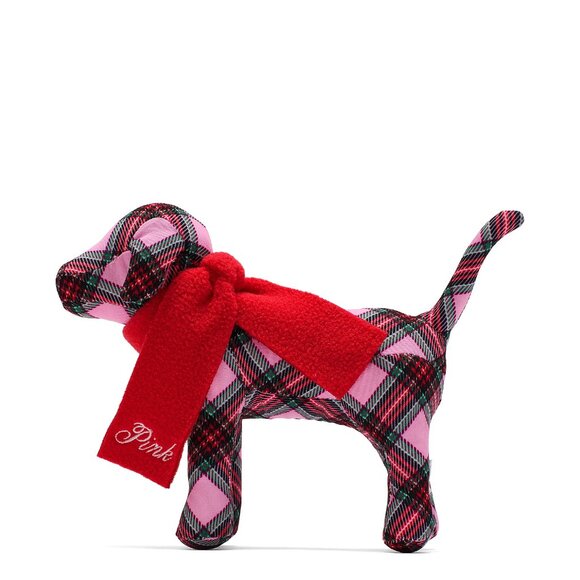 Victoria's Secret PINK Mini Dog Pink Plaid With Red Scarf NWT - Picture 4 of 12